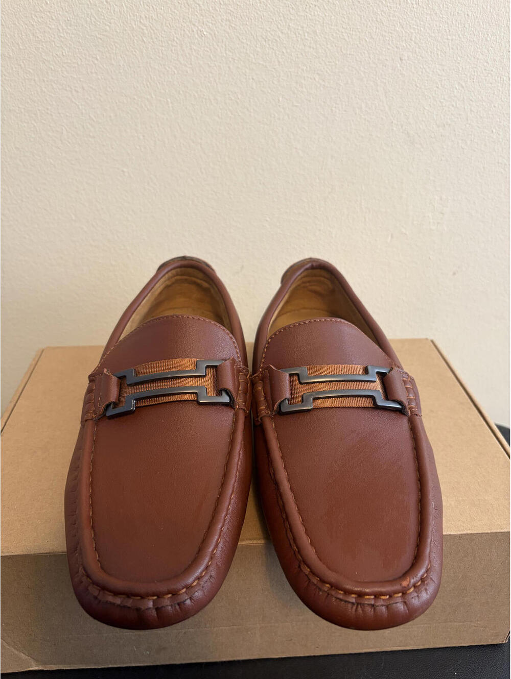 Bruno Marc Boy's Brown Bit Loafers (Size 7Y)